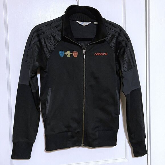 Adidas Day of The Dead Track Jacket S Black Dia de Los Muertos Rare Casual Skull - Picture 1 of 9